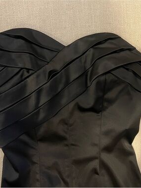 Bebe Vintage Y2K Strapless  Black Evening Dress - Elegant Pleated Bodice